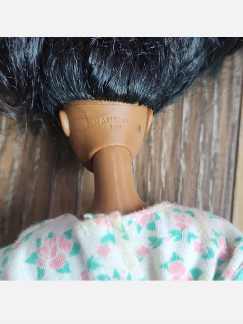 Vintage African American Black Barbie Doll Pink Green Floral Outfit